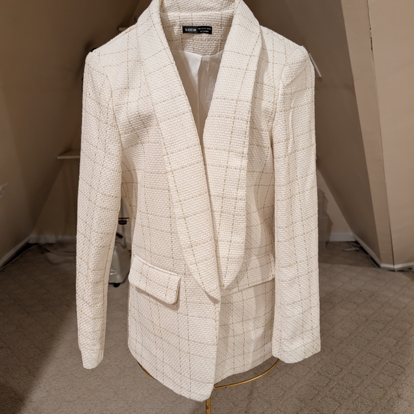 SHEIN Textured Cream Blazer, Size L, Never Worn - Picture 2 of 6